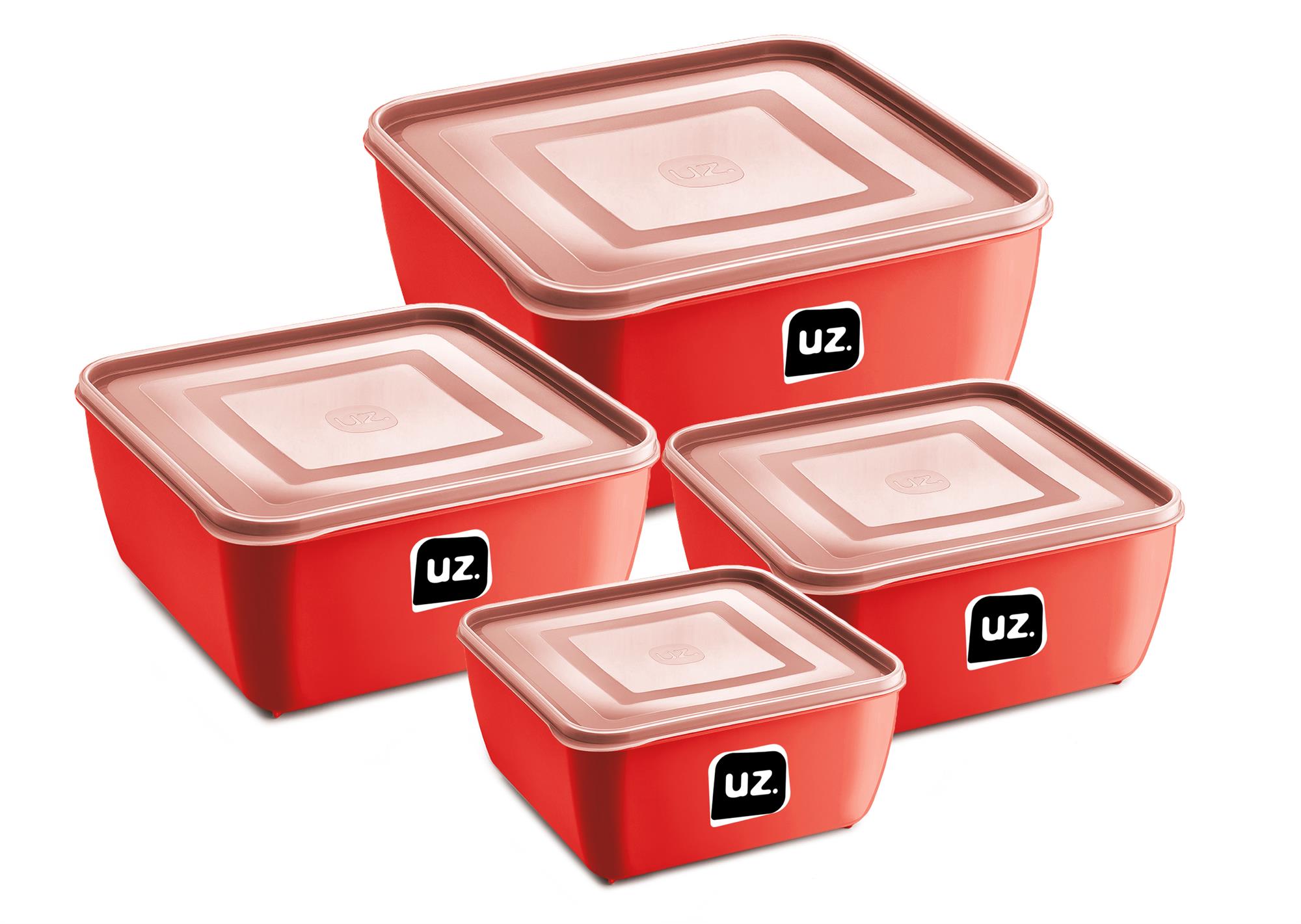 JUEGO DE CONTENEDORES CUADRADOS 4 PIEZAS