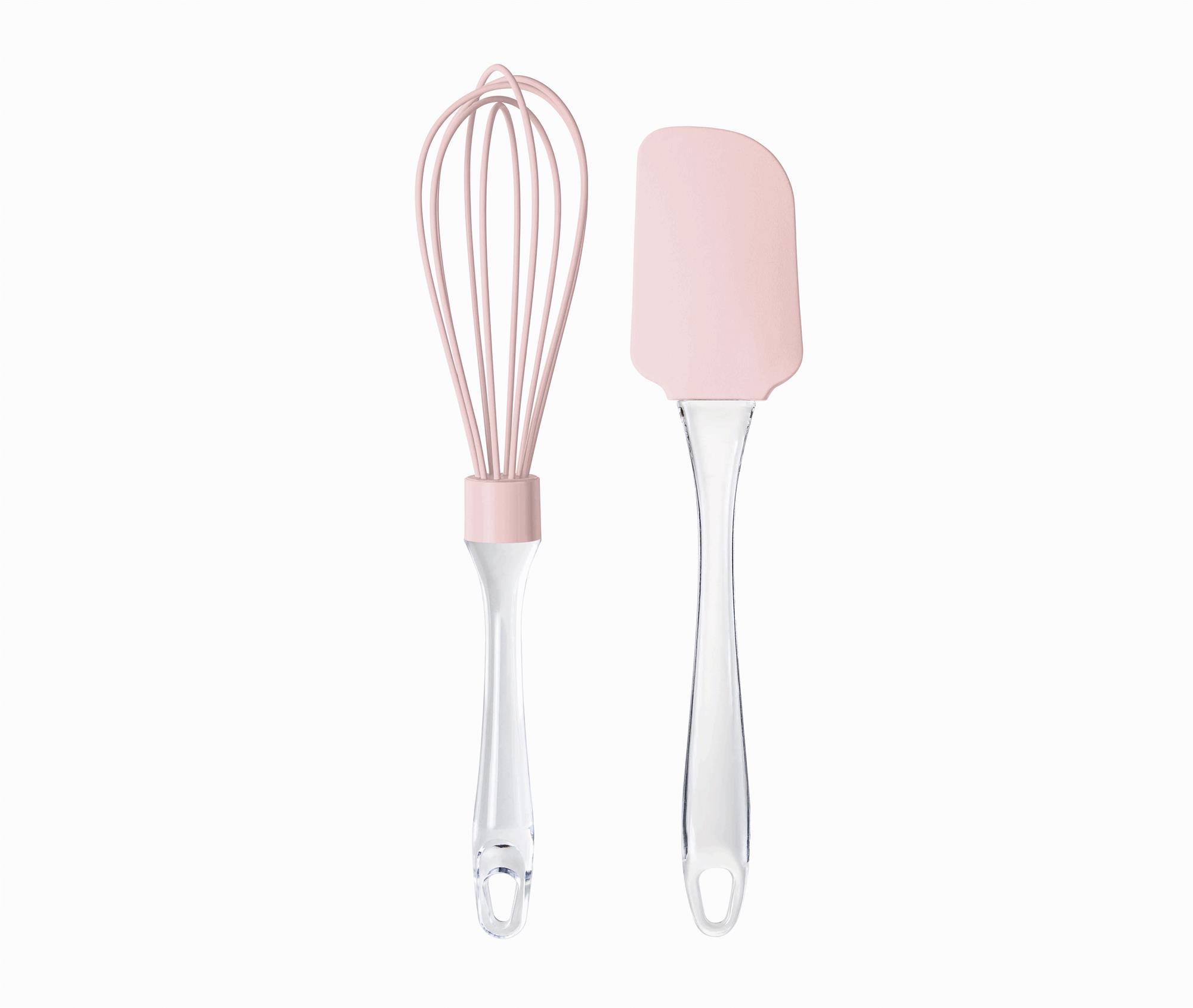 TRANSPARENT-HANDLE SILICONE SCRAPER SPATULA AND WHISK KITS