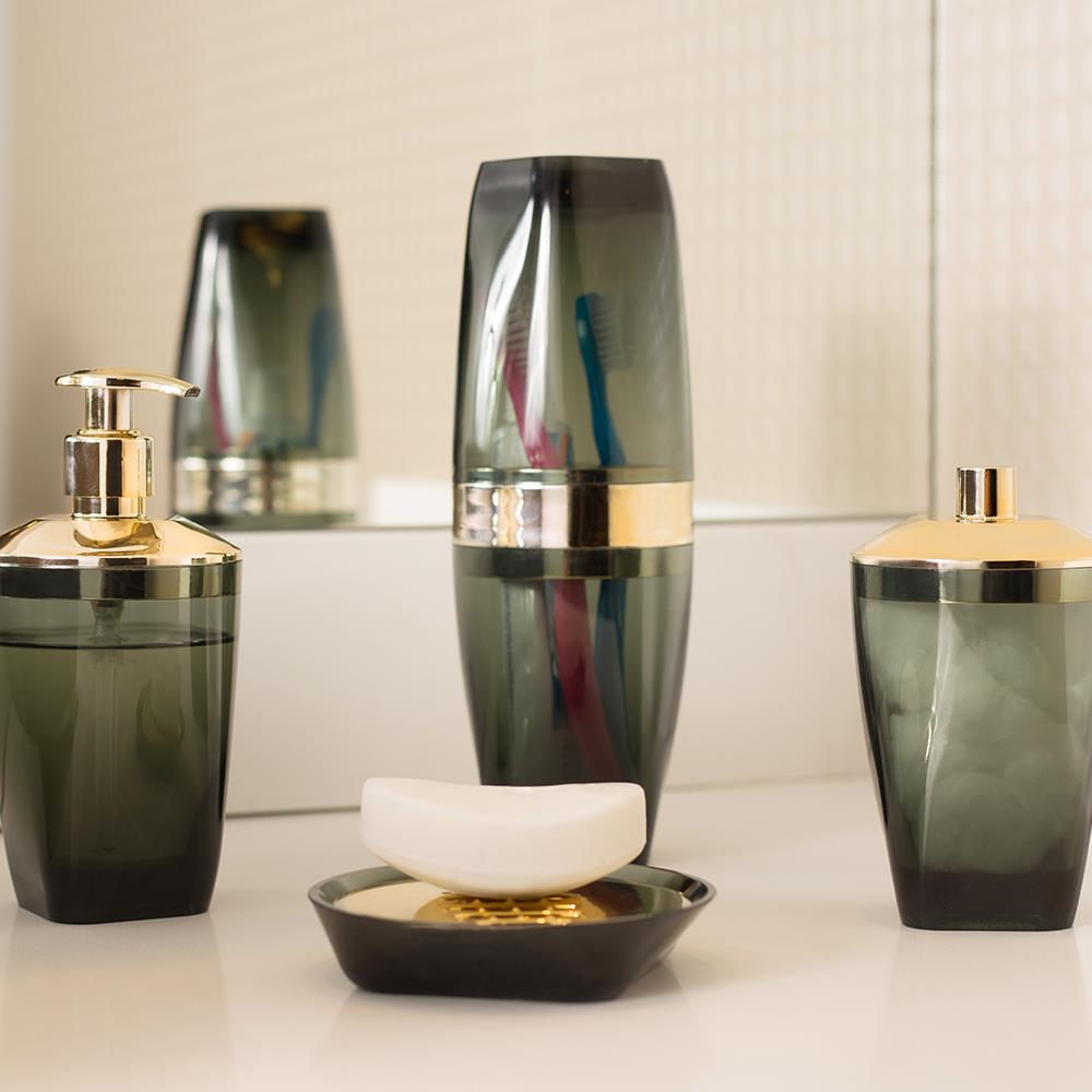 SILVER TOOTHBRUSH HOLDER  WITH LID