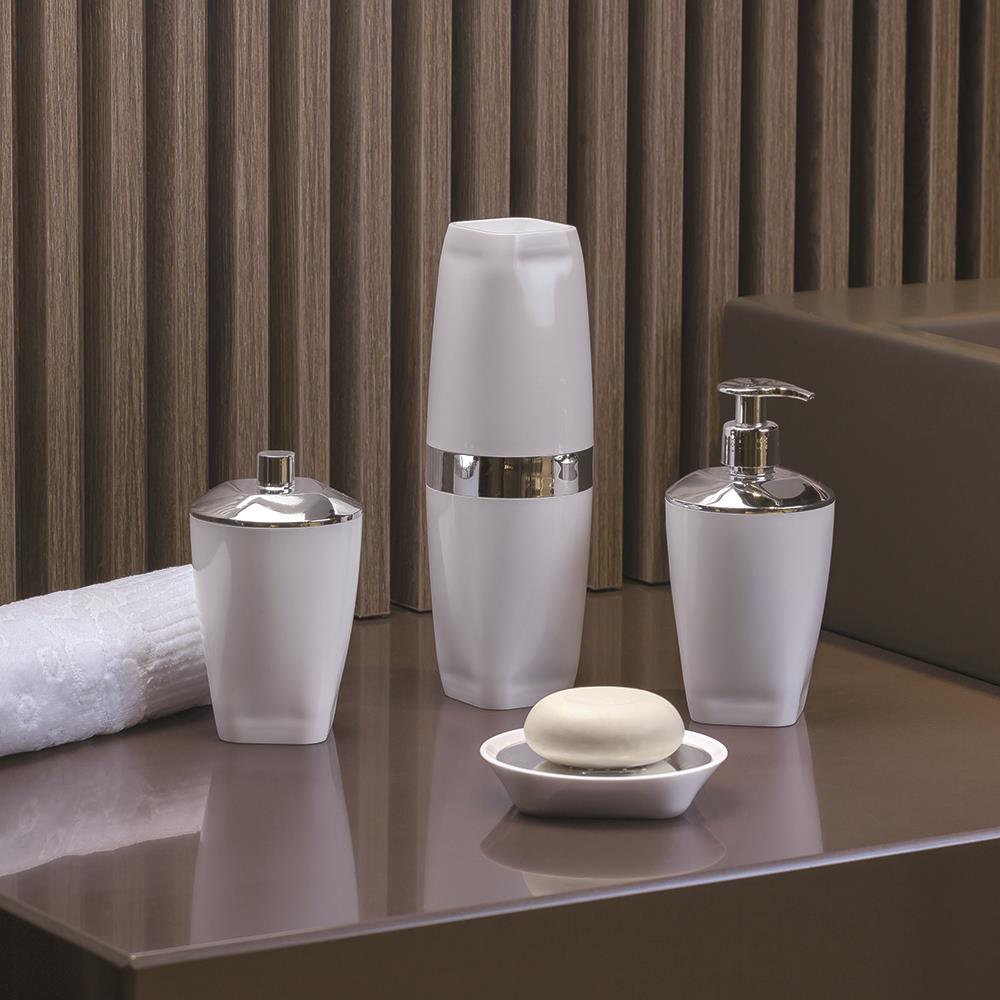 SILVER TOOTHBRUSH HOLDER  WITH LID